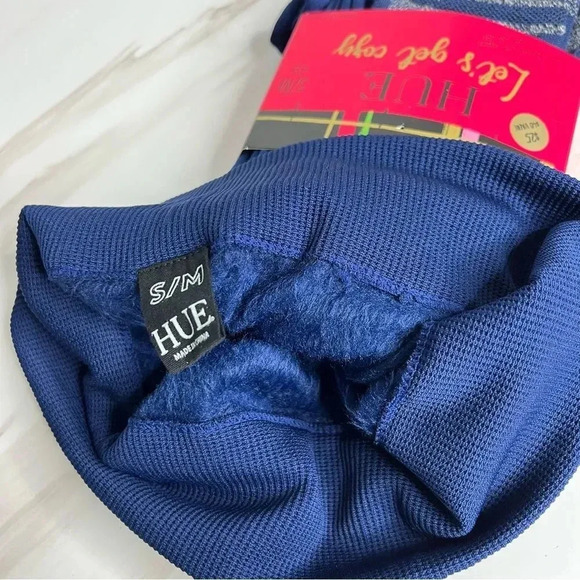 Hue Legging & Sock Set Navy Blue Let's Get Cozy Size S/M Fleece Lined - Picture 4 of 5
